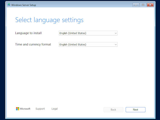 Installation settings